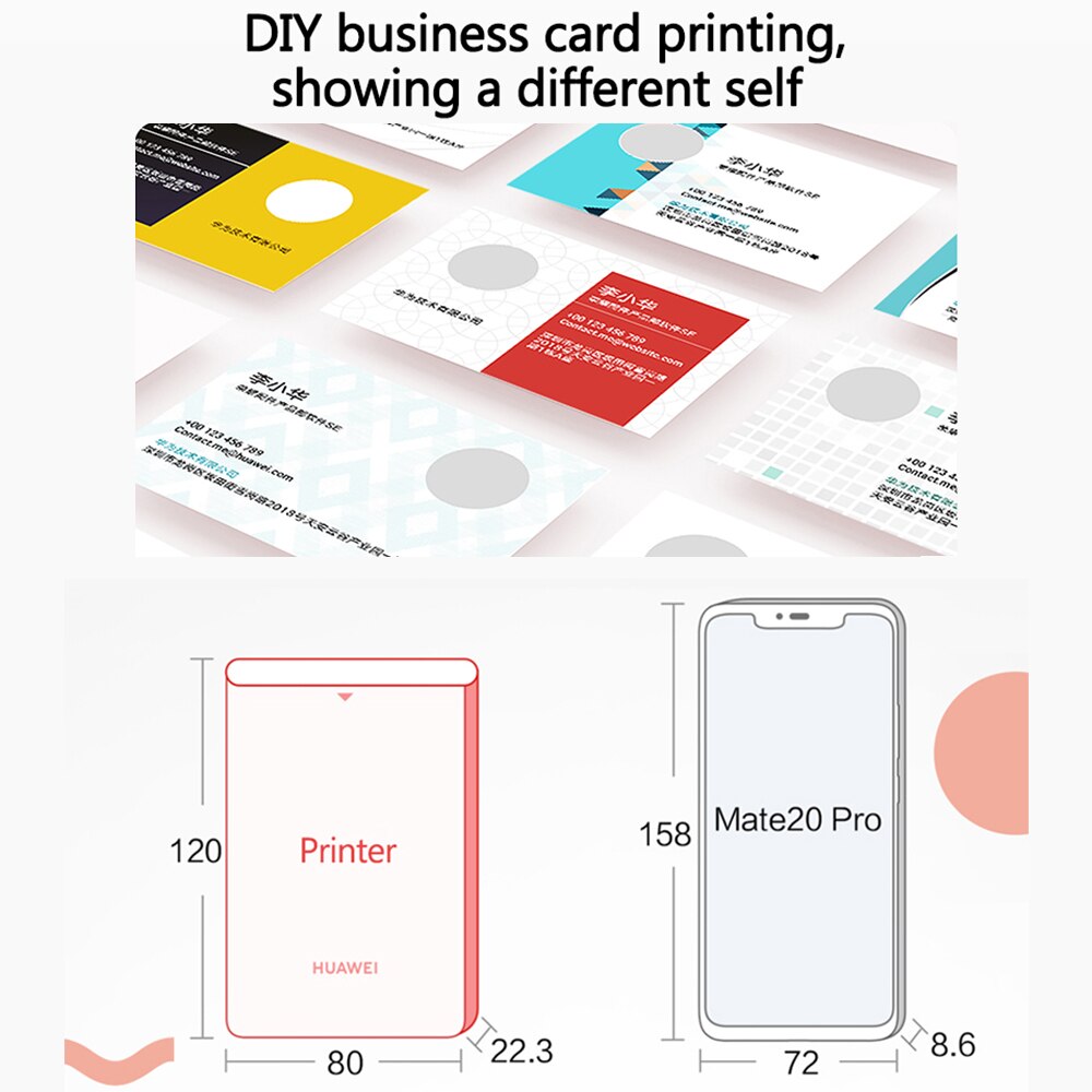 Huawei original impressora fotográfica portátil, impressora de fotos bluetooth 4.1 300dpi ar, 500mah, diy, bolso, honor, impressora inteligente papel de papel