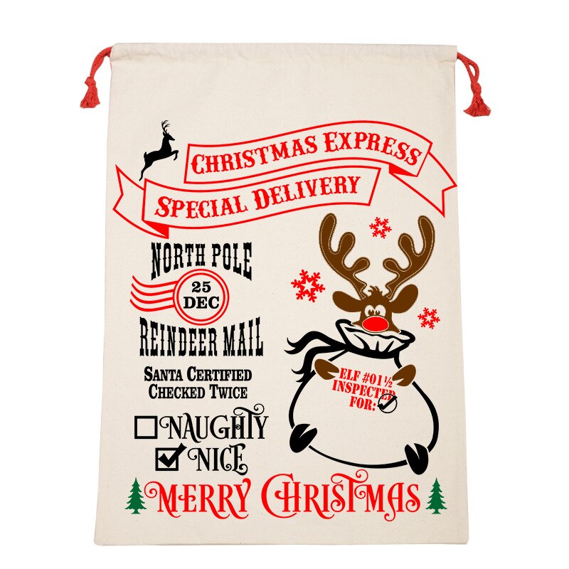Doreenbox Kerstcadeaus Zak Katoenen Canvas Trekkoord Opbergtas Leuke Cartoon Zakken Kerstcadeau Voor Kinderen 50x7 0Cm/45X63Cm 1Pc: 18
