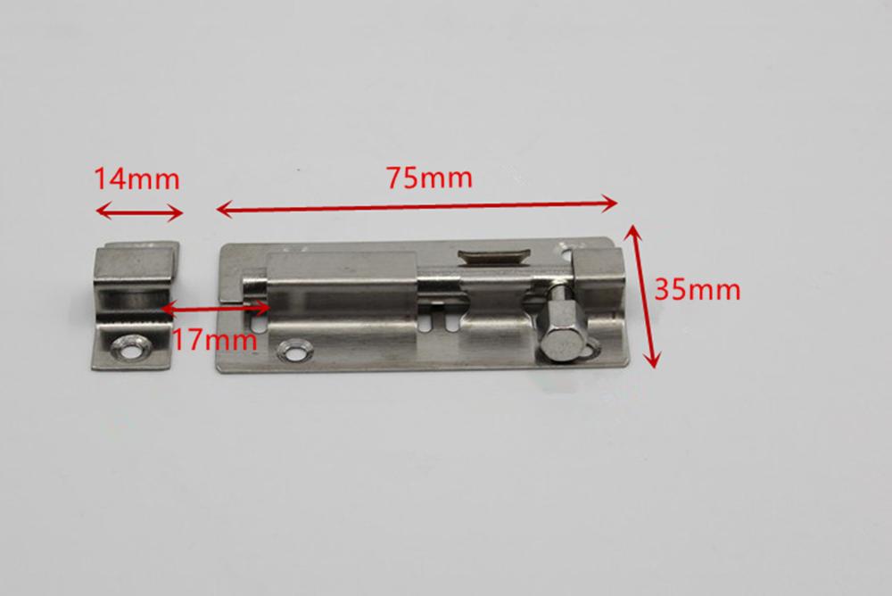 1Pc 1.5/2/3/4/6 Inch Long Silver Stainless Steel Door Latch Sliding Lock Barrel Bolt Latch Hasp Staple Gate Safety Lock: 3inch