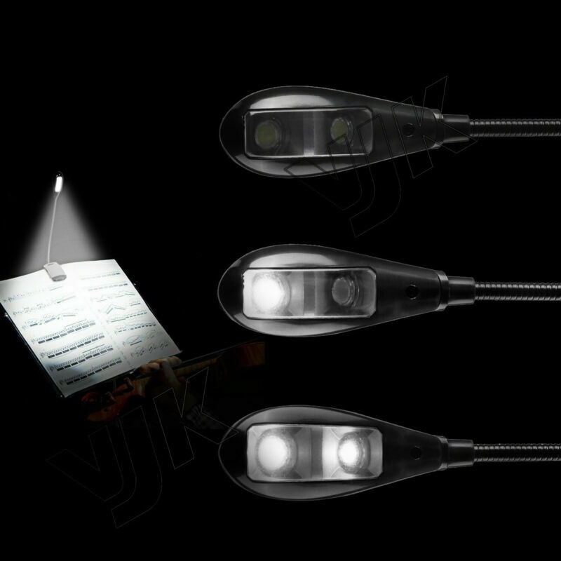 USB Double Pole LED Desk Lamp Mini Eye-care Table Lamp Dual Flexible Double Goosenecks Clip-on Arm Study&Music Desk Light