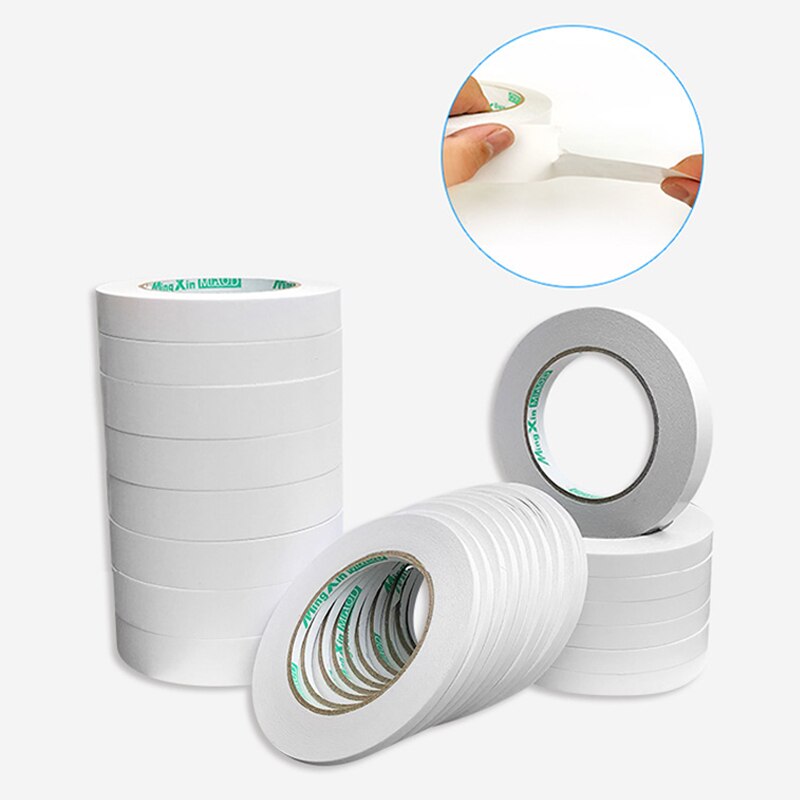 Double Sided Tape Thin Type Easy to Tear Strong Stickiness Adhesive Sticky Tapes for Crafts Letters Shelves Drawers
