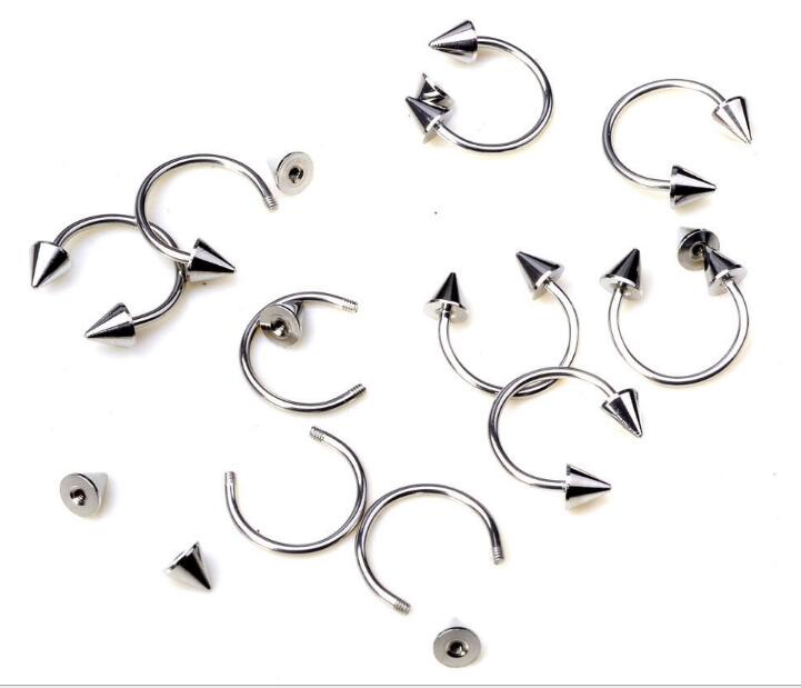 20 pièces acier inoxydable fer à cheval pointe nez Septum anneaux sourcil Tragus oreille anneaux corps Piercing Nariz bijoux Piercing