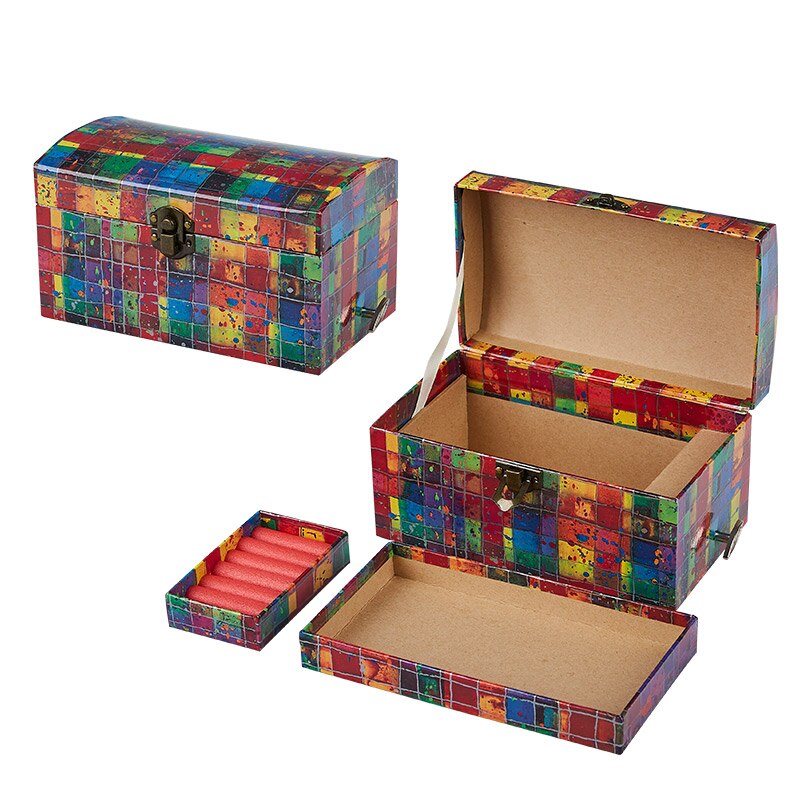 Music Box Treasure Box Collection Box Jewelry Box Box Birthday Handmade Paper Art Paper Music Box Christmas Party: Mosaic