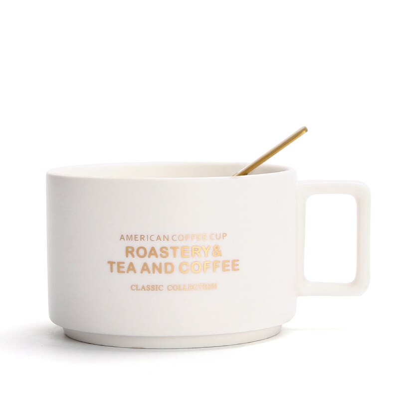 Ontbijt Koffie Mok Cup Melk Keramische Luxe Mokken Koffiekopjes Keramische Reizen Huis Tuin Koffie Tazas De Cafe Cup En schotel Set: Style   4No coasters