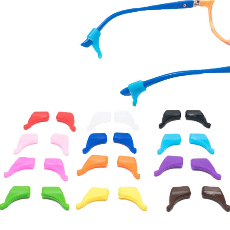 4 par/parti anti-skrid universal briller silikone ørekrog tinding spids sportsholder solbriller briller 8 farver
