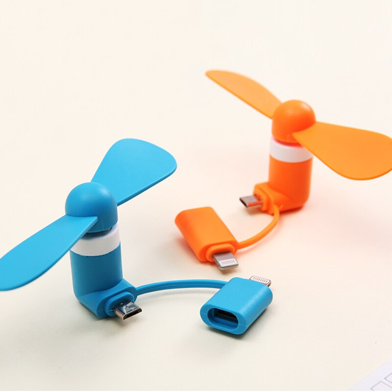 Tragbare Mini 2 in 1 praktisch Fan Mikro USB Adapter Typ Smartphone Für Iphone Android Mikro Hanldheld Kühlung praktisch Fan