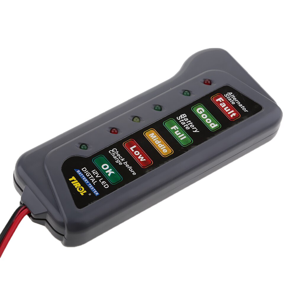 12v bil motorcykel digital batteri generator belastningsmätare 6 led display