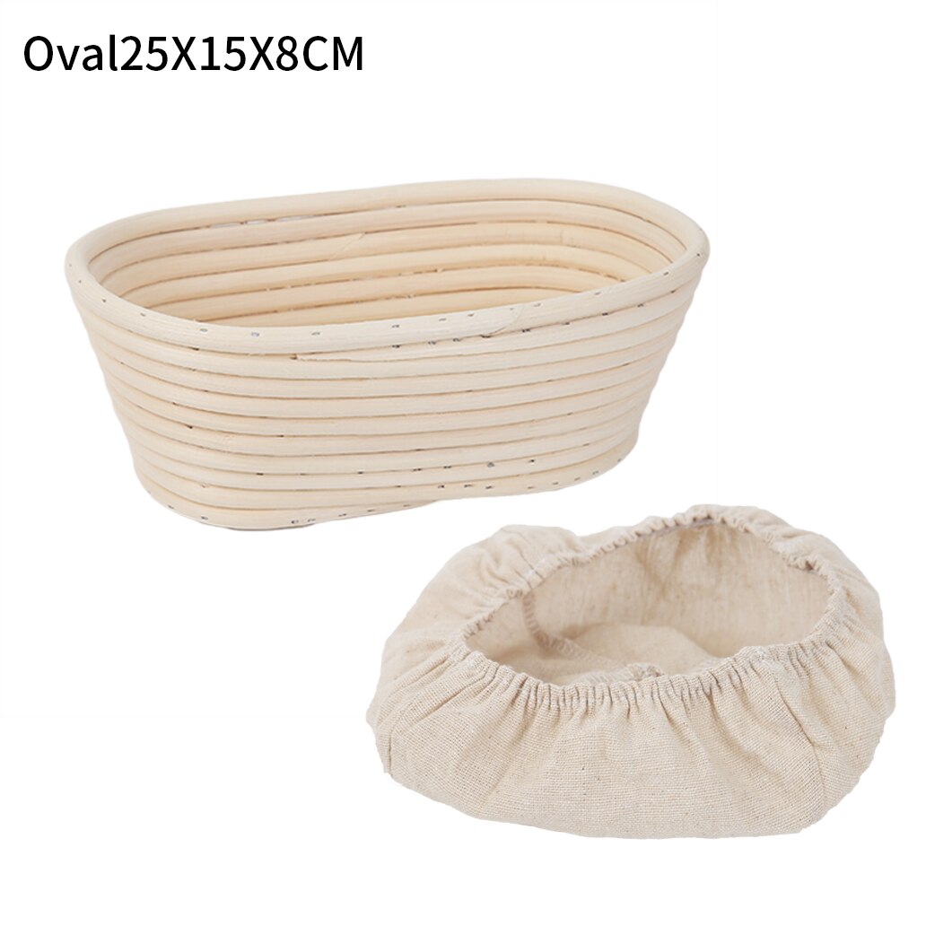 Deeg Gisting Brood Mand Deeg Schraper Bakken Kom Diy Brood Lame Natuurlijke Rotan Proofing Mand Keuken Bakken Tools: Oval25X15X8CM