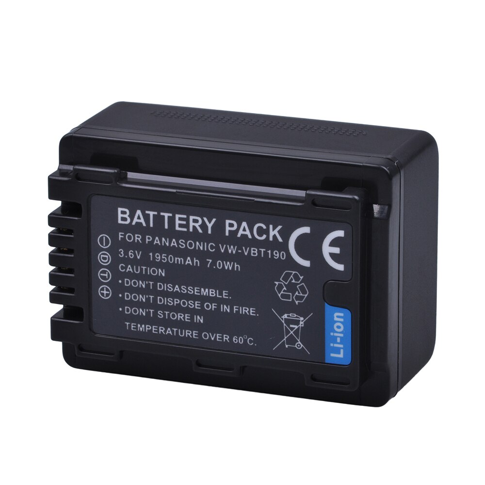 2x 1950 mah vw-vbt 190 vw- vbt 380 vbt 190 accu + dubbele lader voor panasonic hc -v720, hc -v727, hc -v730, hc -v750, hc -v757, hc -v760, hc -v770