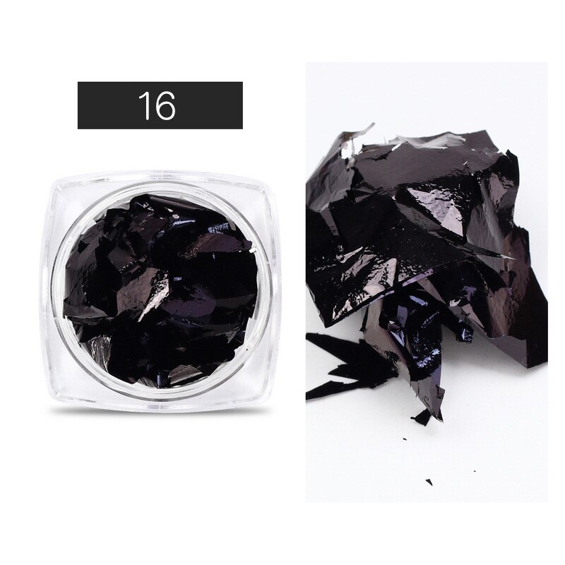 1 Box Nail Art Sticker Kleurrijke Onregelmatige Folies Papier Goud 3D Flakies Manicure Nail Art Diy Decoratie Accessoires: 16