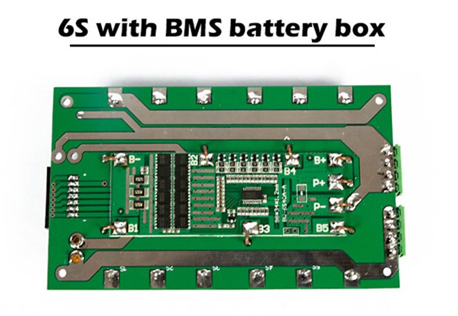 Support de batterie 18650 de 24V pour voiture électrique, boîtier de batterie au Lithium-ion, circuits d'équilibre 6s, bms, pcb, bricolage, ebike: 6S With BMS