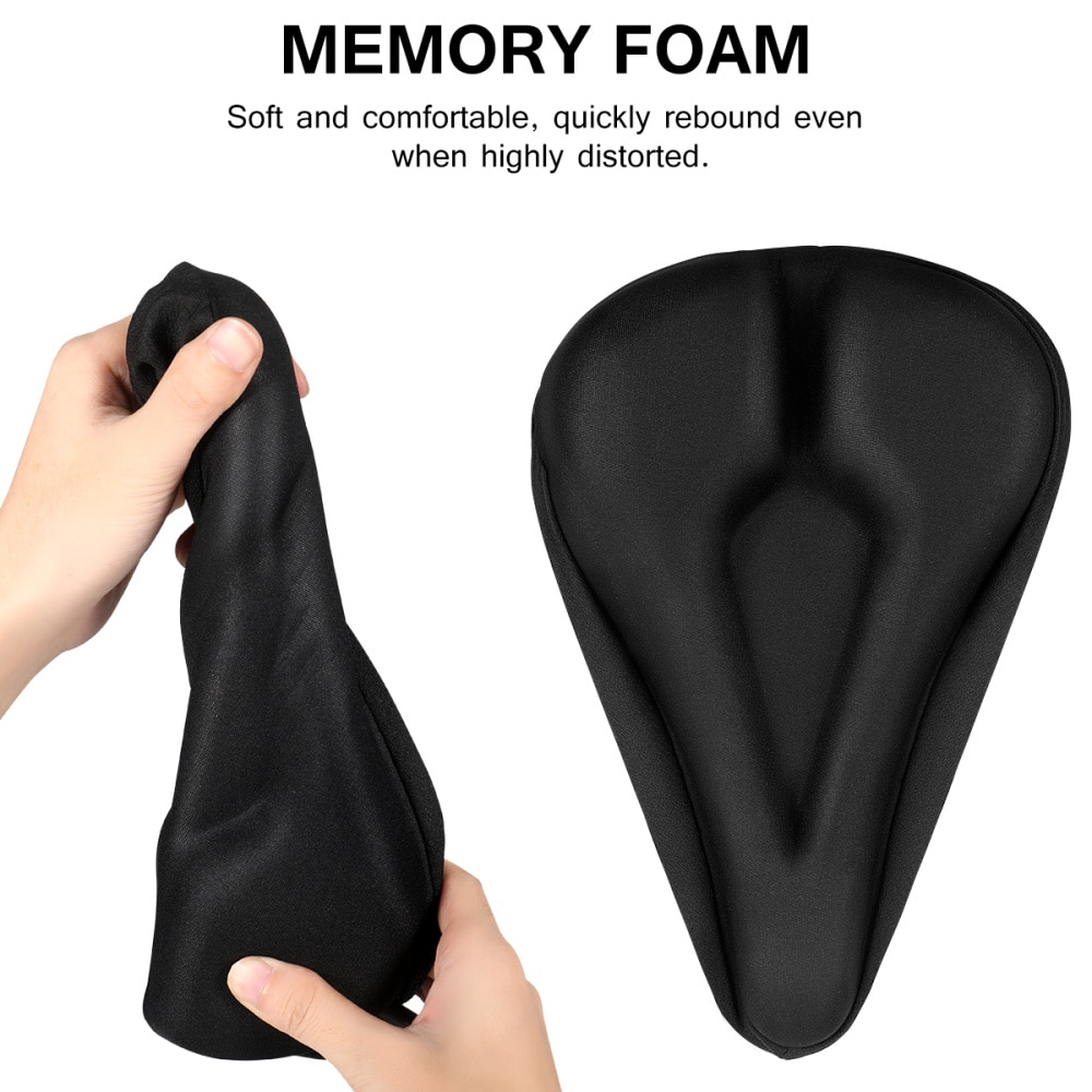 1 Pc Zwarte Kleur Zachte Verdikte Comfortabele Bike Seat Case Fietszadel Cover Bike Pad Voor Volwassenen