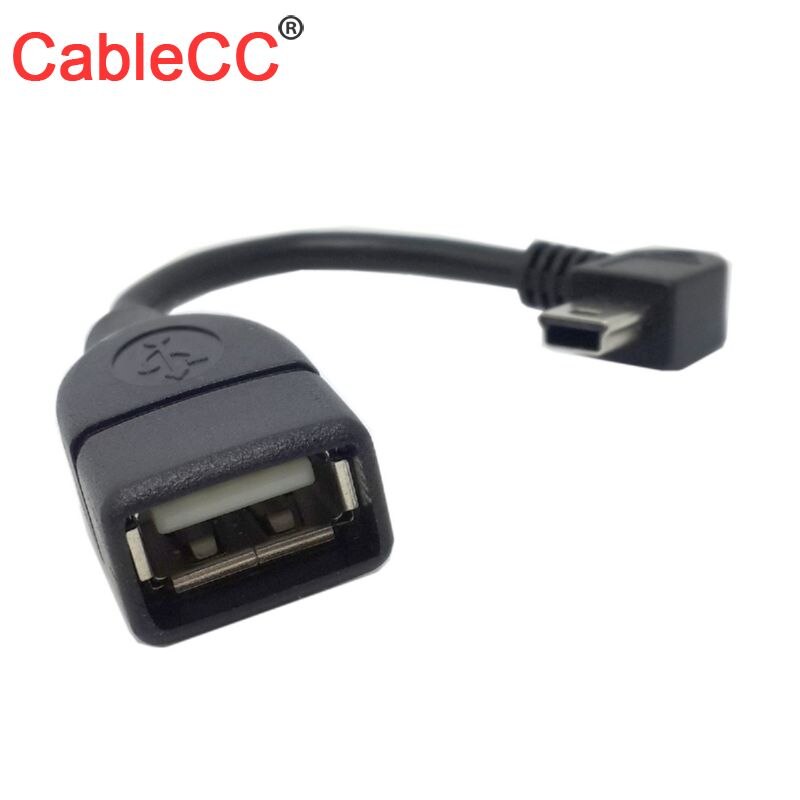 Xiwai Mini USB-B 5Pin Mannelijke Haaks 90 Graden Om USB2.0 Een Vrouwelijke Otg Host Kabel 10Cm