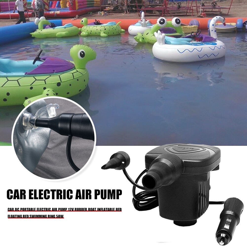 3600Pa DC 12V Electric Air Pump 50W Outdoor Kayak Inflatable Toys Airbed Boat Cushion Swimming Pool Yoga Ball Sofa Inflator