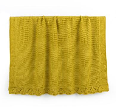 Baby tæppe strikket nyfødt swaddle wrap tæpper super blødt barn spædbarn sengetøj dyne til seng sofa kurv klapvogn tæpper: 82 w 392 mørkegul