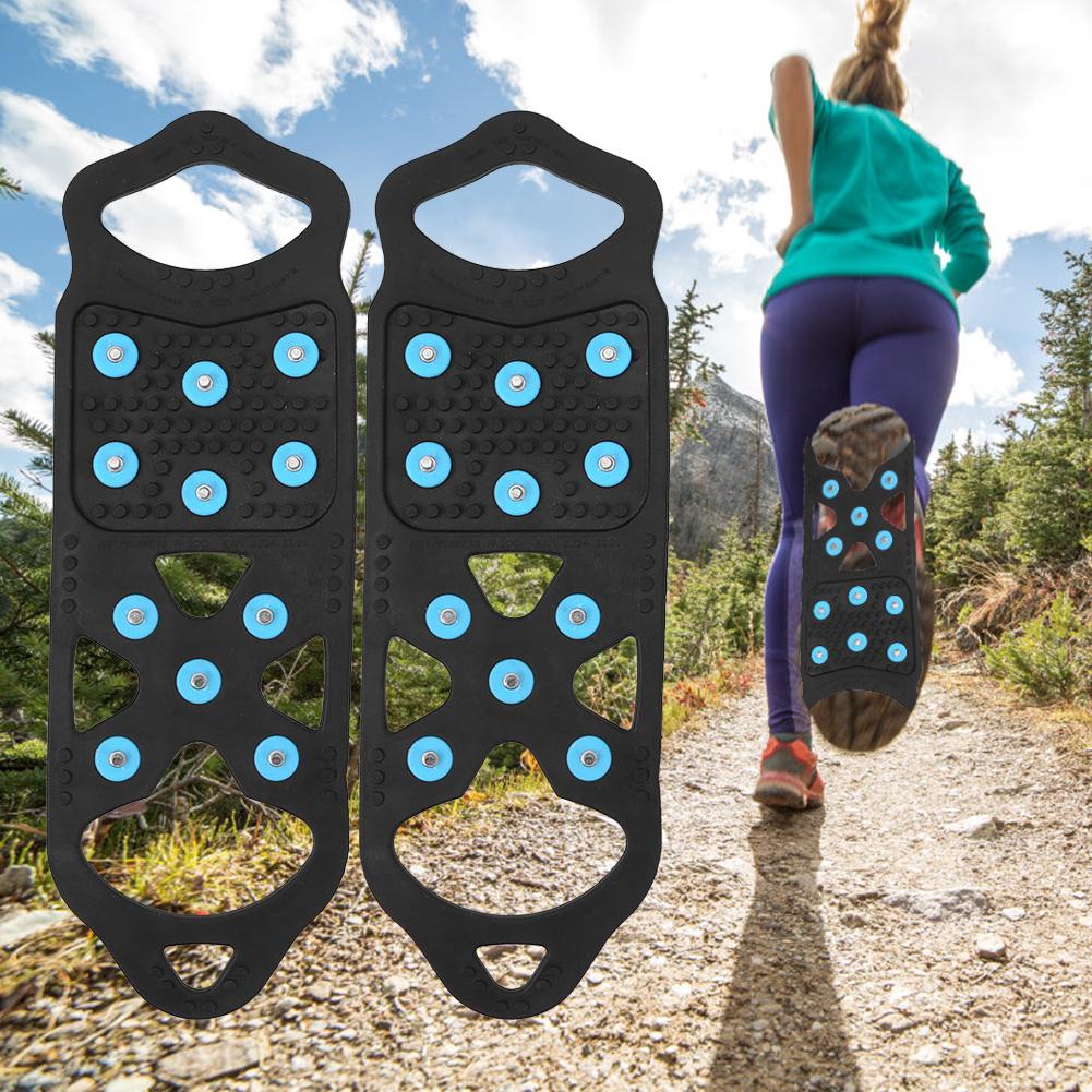 11 Studs Shoe Crampons Anti-Skid Ice Gripper Spike Anti Slip Snow Walk Traction Cleats Outdoor Over Shoe Boot Ice Snow Grips