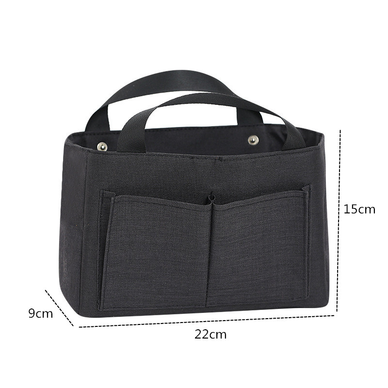 PURDORED 1 Pc Women Large Capacity Cosmetic Bag Handbag Inner Bag Multi-pockets Storage Makeup Bag Organizer Luggage Bags