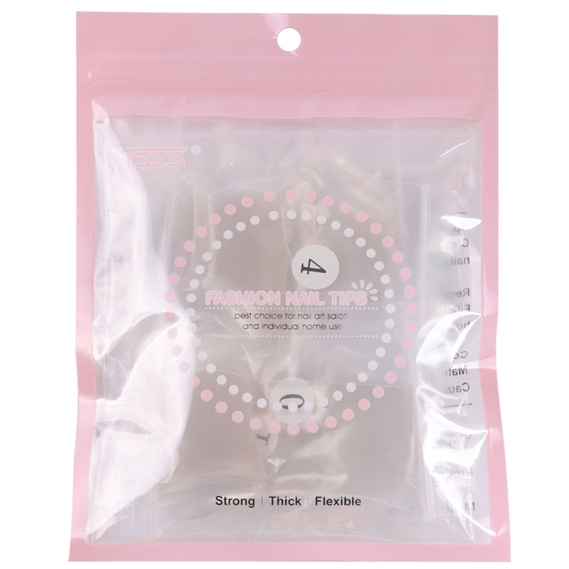 Extensiones de uñas postizas de pato de pico corto, media punta acrílica Natural transparente, manicura francesa, 500 unids/lote por bolsa