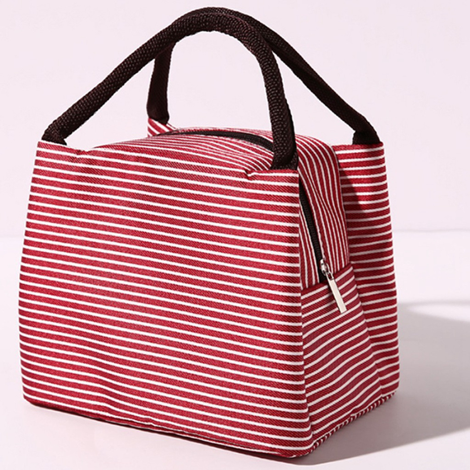 Lunch Bag Handle Insulation Cooler Bag For Women Kid Lunch Box Picnic Travel Portable Food Storage Breakfast Thermal Food Bag: Red