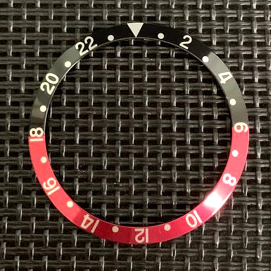 Accesorios para reloj bisel de aluminio diámetro exterior 36,5 diámetro interior 30,6mm HJ67: black red