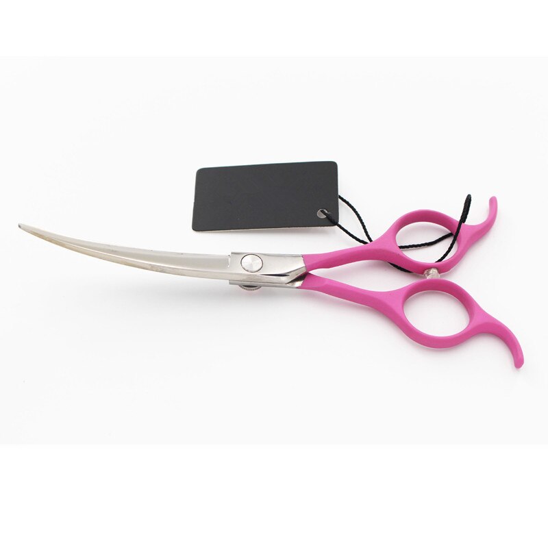 6.5 " rosa gummi kjæledyrsaks nedover buet hundestellsaks hundehårsaks kattefrisør klipper dyr hestesaks