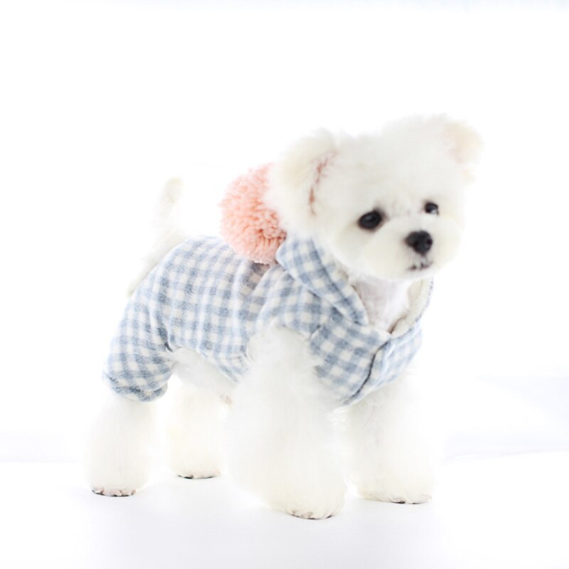 Vinter varmt hundetøj små hunde kæledyr tøj jumpsuit hættetøj yorkshie maltesisk shih tzu bichon pomeranian puddel frakke