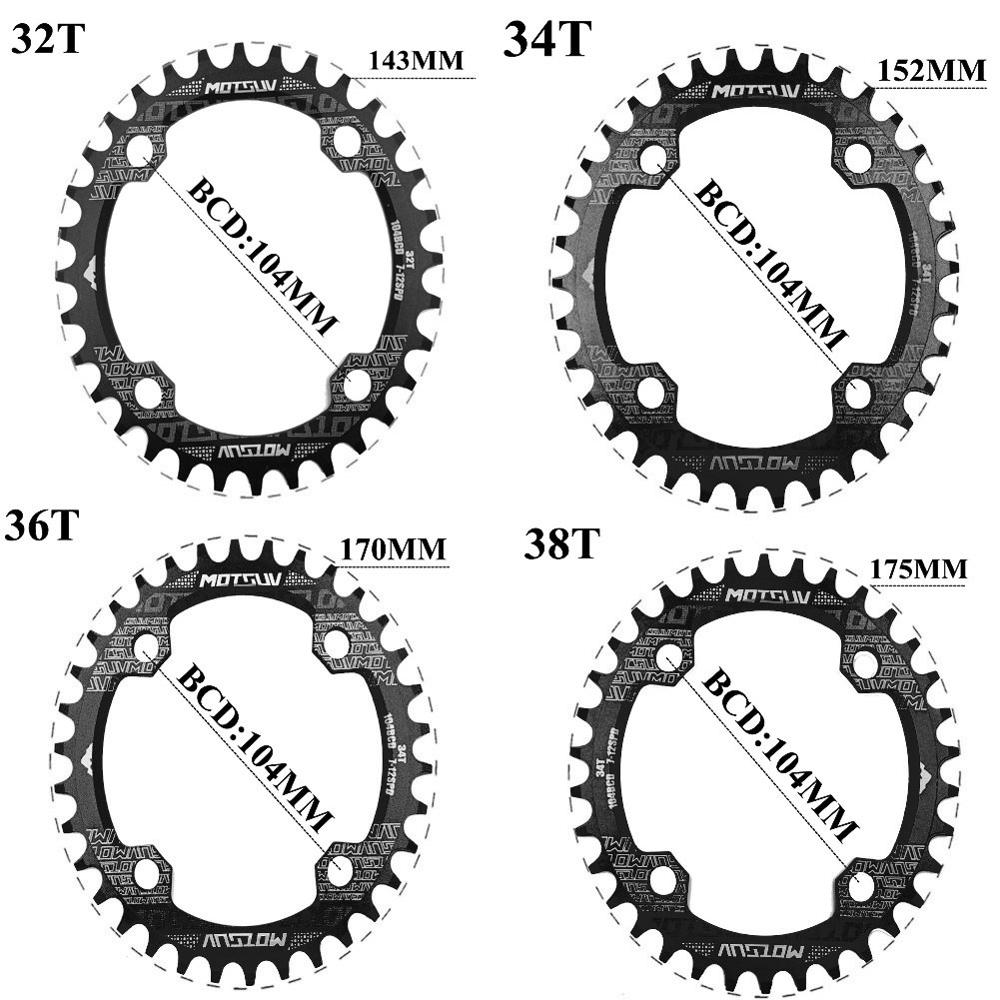 104BCD Oval Bicycle Gear Plate Chainring for SHIMAN0 cranks MTB Mountain bike 104BCD 32T 34T 36T 38T crankset Tooth plate Parts