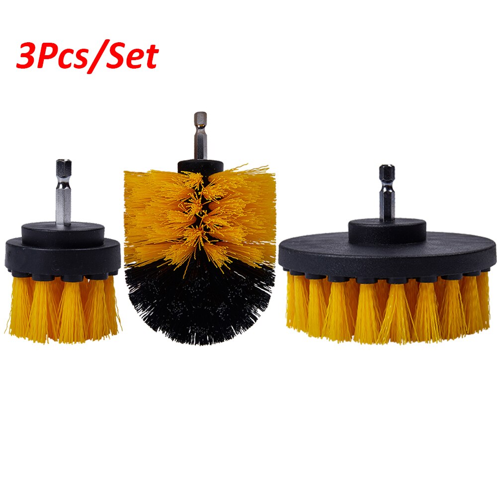 Cepillos de taladro para limpieza de llanta de rueda de coche, esponja de pulido, herramientas de lavado de coche para baño, bañera y cocina: 3Pcs