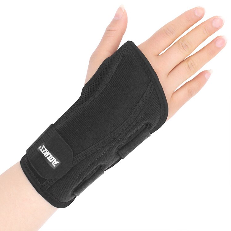 Aolikes elastische duim polsband veer stalen wikkel handpalm pols brace rechter of linker hand ondersteuning corrector bandage