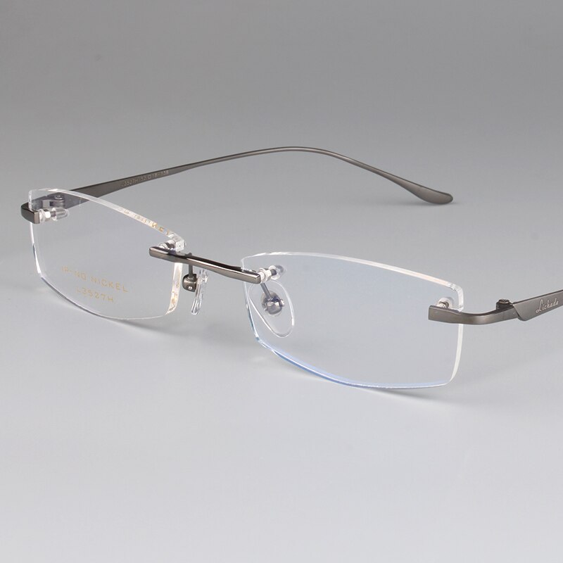 Rene titanium mandlige briller mænd rammer uden briller nærsynethed brille optisk recept briller 3527: Grå