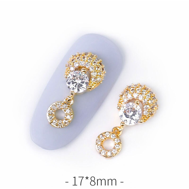2 pieces water Crystal Dangle Chain Charms Nail Jewelry Decorations 6 type luxury Zircon Crystal Rhinestones For Nails: 121-1