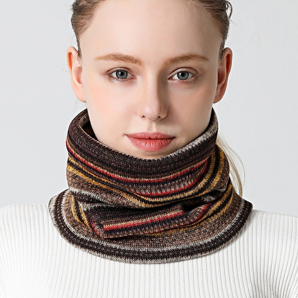 2022 print ring tørklæde kvinder vinter hals snood tørklæder unisex kvindelige geometrisk varm pels barn mænd udendørs tørklæder