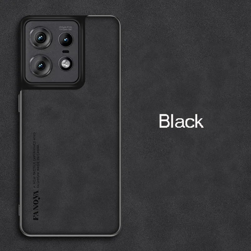 Motorola edge 60 neo -puhelimelle tarkoitettu ylellinen nahkakotelo, mattapintainen silikoninen iskunkestävä suojakansi motorola edge 60 neo -puhelimelle.: Neopreeni / Musta