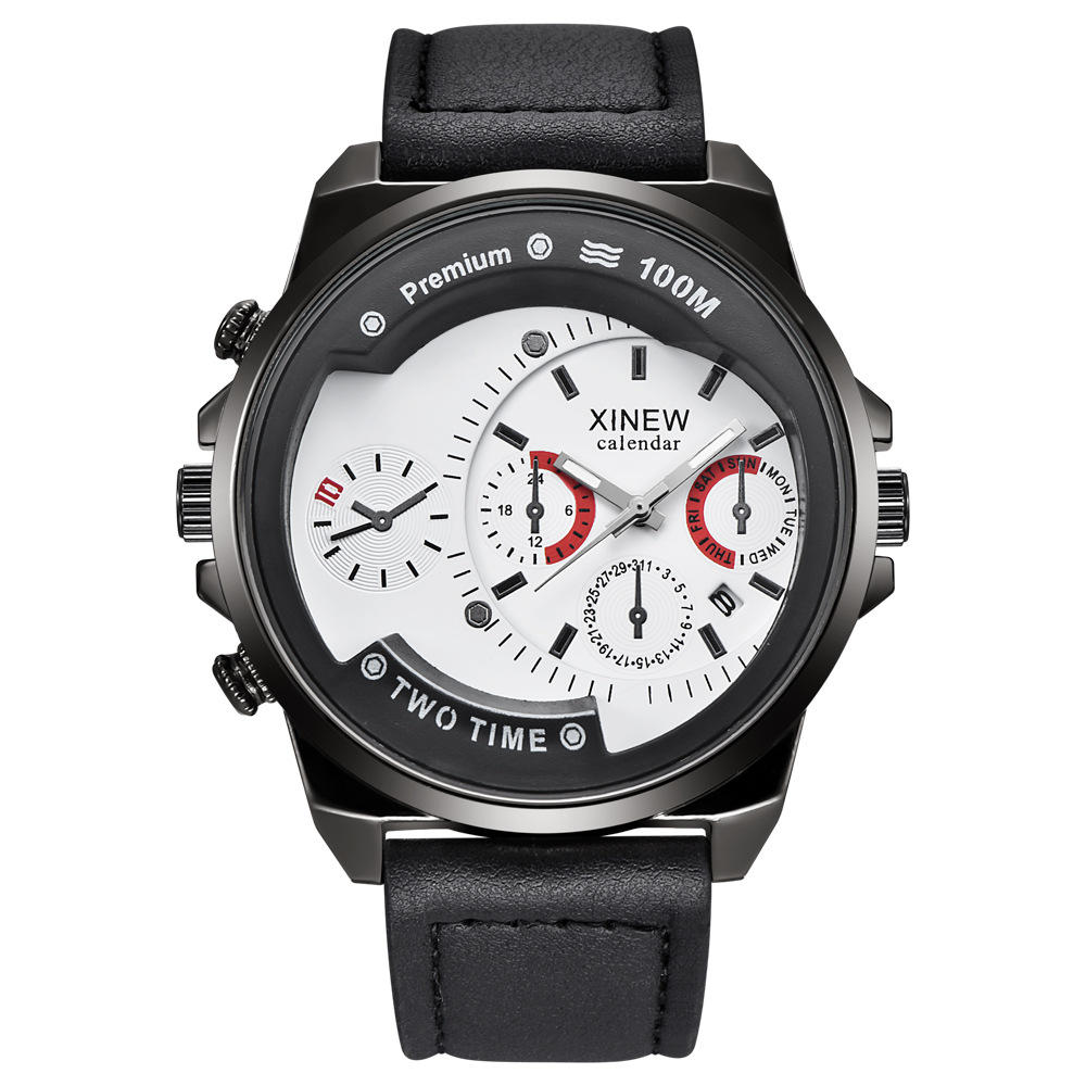 UTHAI CE100 Men's Watch Belt Quartz Men's Sports Watch: white