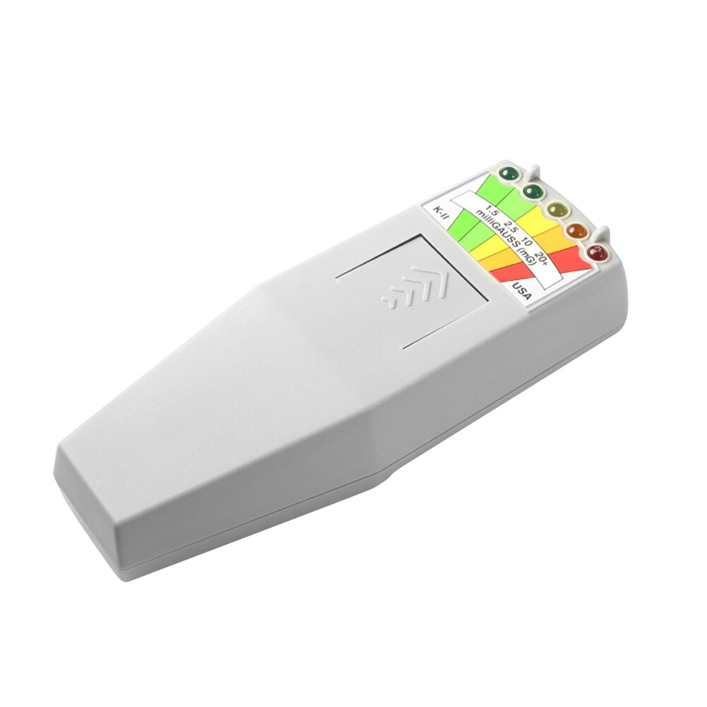 Leikurvo Handheld LED EMF meter: draagbare elektromagnetische stralingsmeter, Ghost Hunting Detector, voor paranormale activiteiten en spookjacht (wit