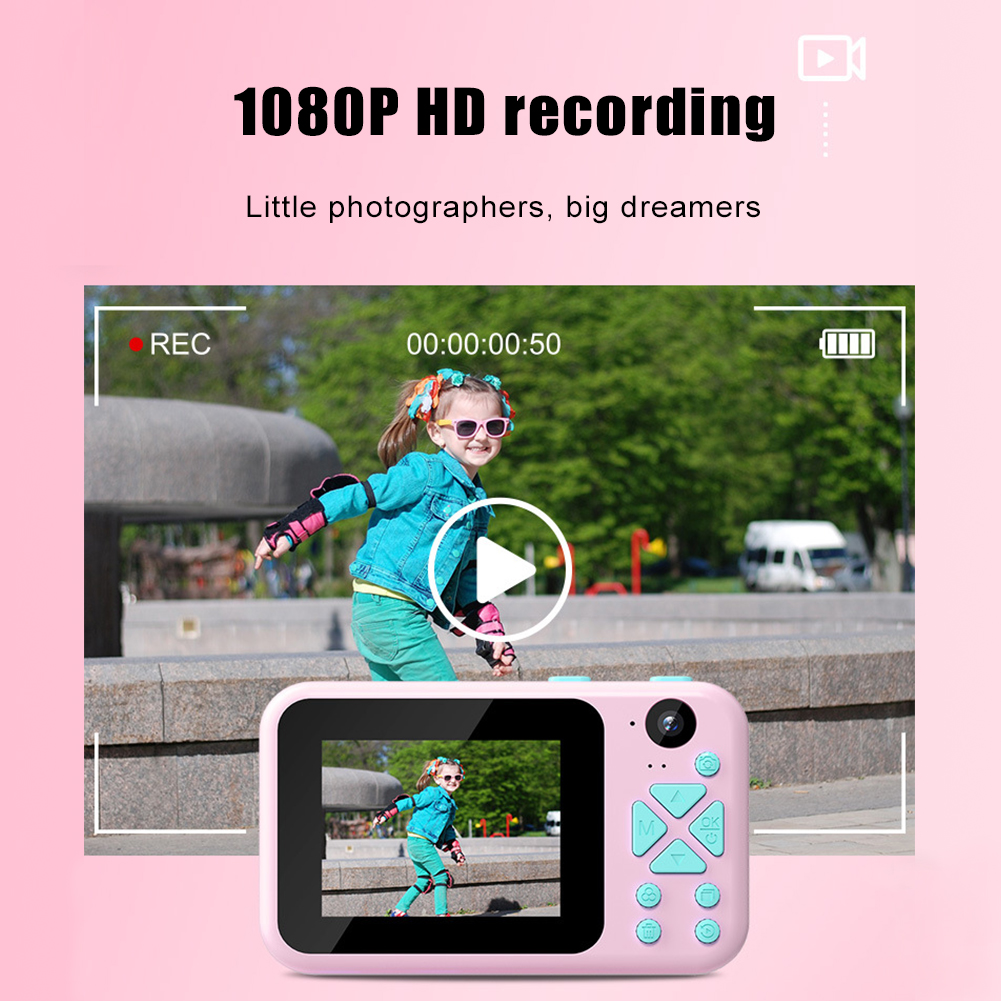 Videocamera con schermo HD 1080P fotocamera per bambini a doppio scatto anteriore posteriore impermeabile portatile per ragazze ragazzi fotografia per bambini