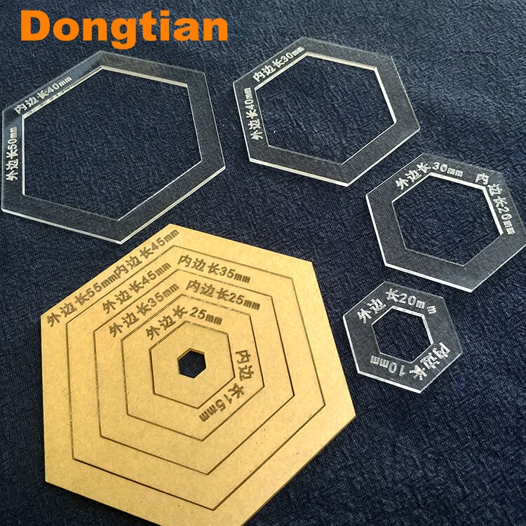 Useful Circle Square Hexagon Acrylic Drawing Template Patchwork Drawing Tools Drawing Ruler DIY Craft Accessories