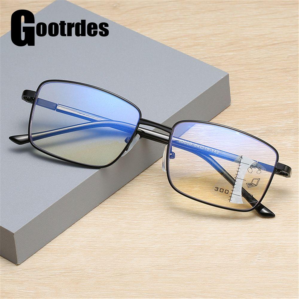 Metalen Progressieve Leesbril Anti Blauw Licht Leesbril Presbyopie Bril Computer Bril Vision Dioptrie Eyewear