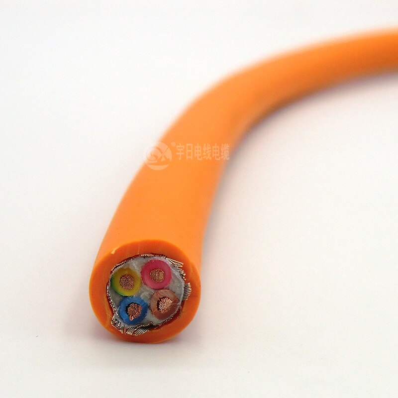 Cable de alimentación de cadena de arrastre blindado Ultra Flexible 4 núcleos 0,5, 0,75, 1,1.5,2.5mm ² Cable de remolque naranja 1m (20,19.17,15,14,13 AWG)