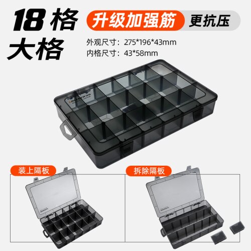 Chest Portable Tool Box Electrician Repair Storage Plastic Tools Box Caja Herramientas Screw Organizer EA60GX: 18 grid large