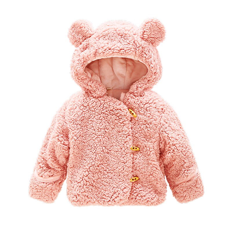 Winter Kinderen Jassen Dikker Jas Voor Meisjes Sneeuw Dragen Warm Baby Jongens Hoody Bovenkleding Kids Parka Peuter Snowsuit Kleding: Pink / 9m