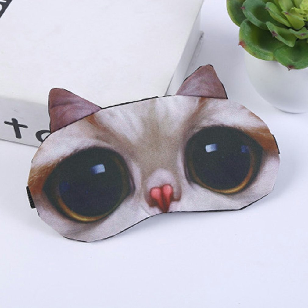 3D Eye Mask Ice Pack Eye Mask Cartoon Animal Blindfold Eye Mask Ceramic Fleece Short Plush Eye Mask: 01
