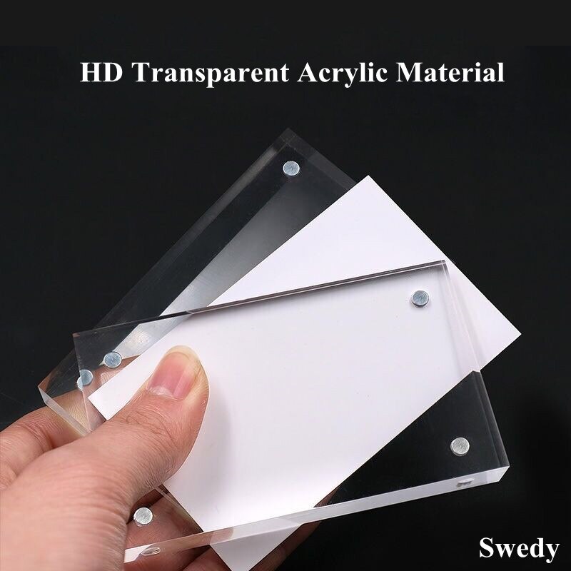 Tabletop Desktop Clear Acrylic Photo Picture Frame Display Document Certificate Artwork Decoration Magnetic Sign Holder Stand