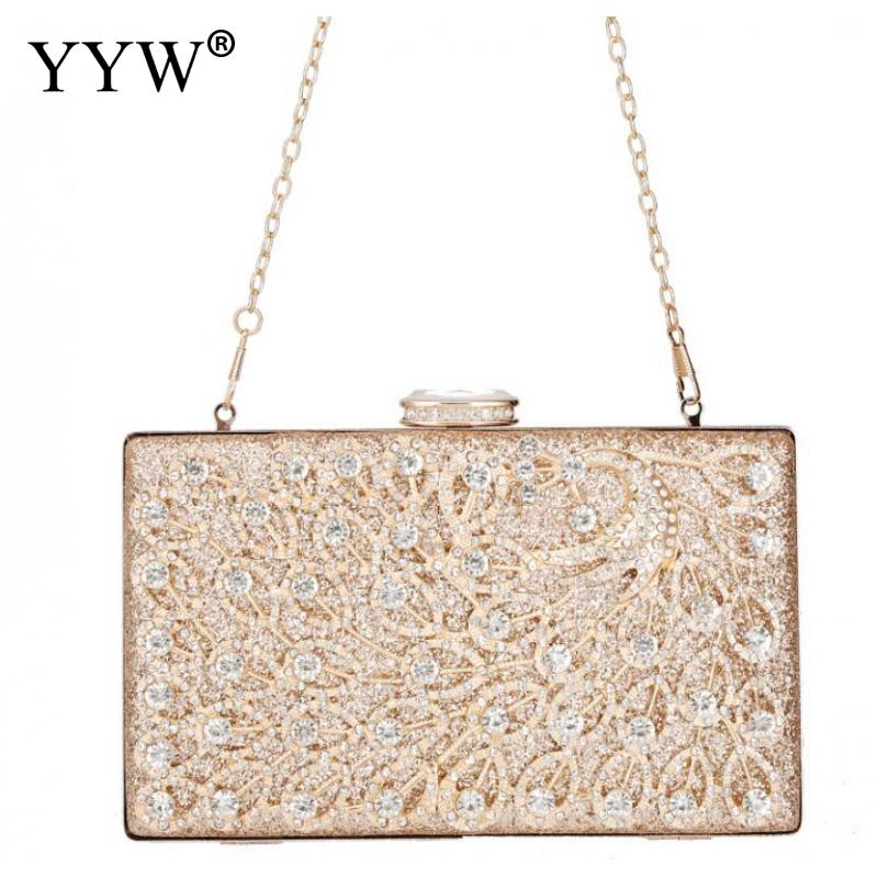 Glitter Strass Avondtasje Voor Wedding Party Luxe Crystal Clutch Purse Bridal Prom Handtas Voor Vrouwen Goud Formele Bloem