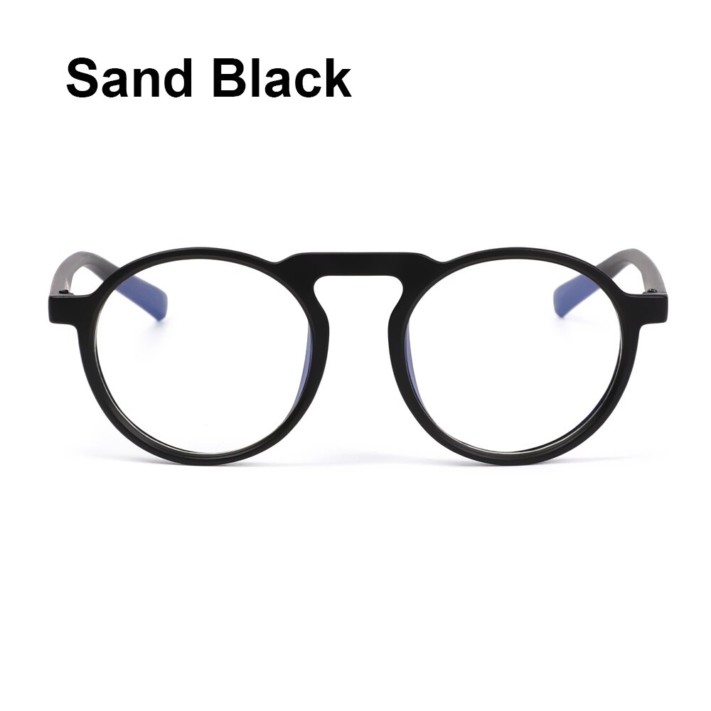 Lunettes Anti-rayon bleu, montures de lunettes optiques, ordinateur de jeu, bloquant la lumière bleue, monture ronde transparente: sand black
