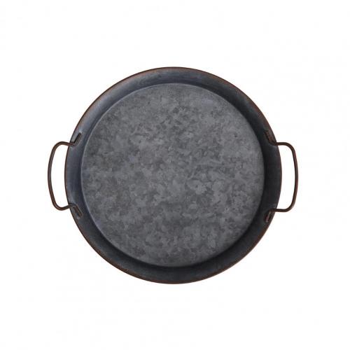 Cake Bread Tray Dual Handle Metal Decorative Multi-purpose Round Shape Cake Bread Tray Serving Tray for Decoration:  S