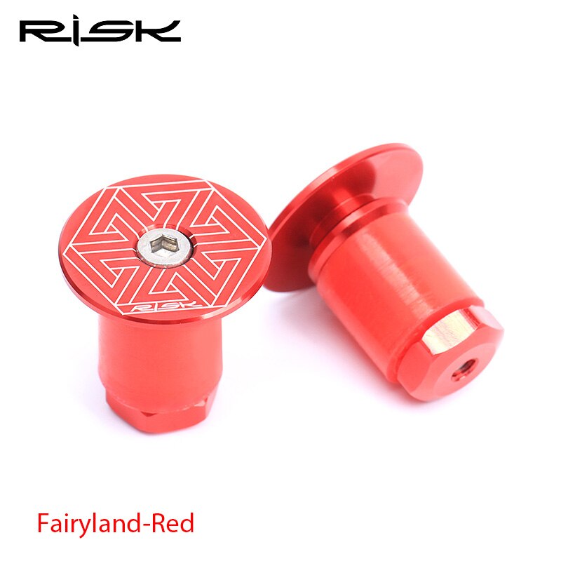 RISK 2pcs Bike Handlebar End Plugs Bicycle Bar End Plugs Grip Ends Caps MTB Road Cycling Handle Bar Plug Ends: Fairyland Red