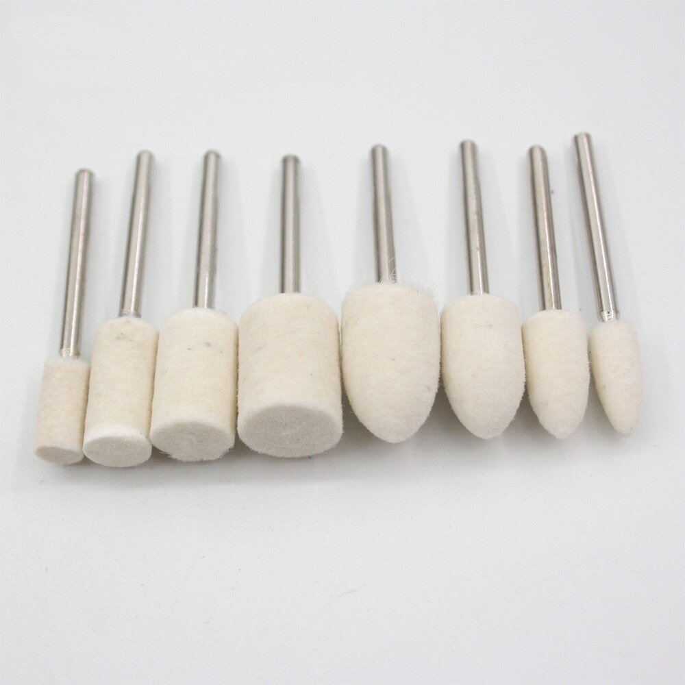 12 pcs Wool Polishing Wheel 6mm/8mm/10mm/12mm Polishing Disc Artificial-wool Polisher Roller for Dremel Rotary Tools: shape mixed / 10mm