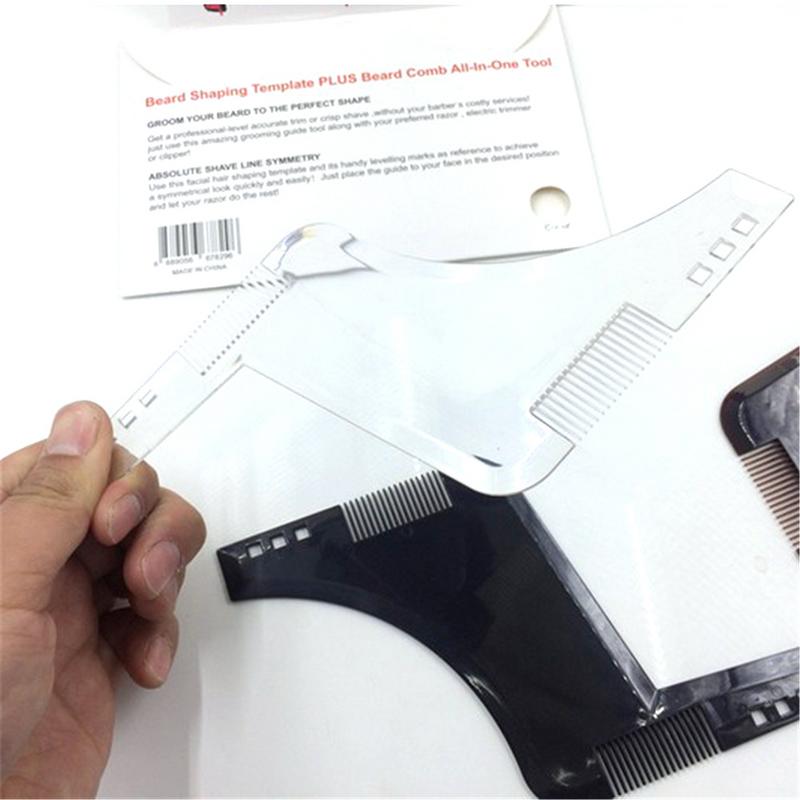 Styling Template Comb For Men Beard Shaping Beauty Tool For Hair Beard Trim Templates Ruler Combs Transparent Men Beards Combs