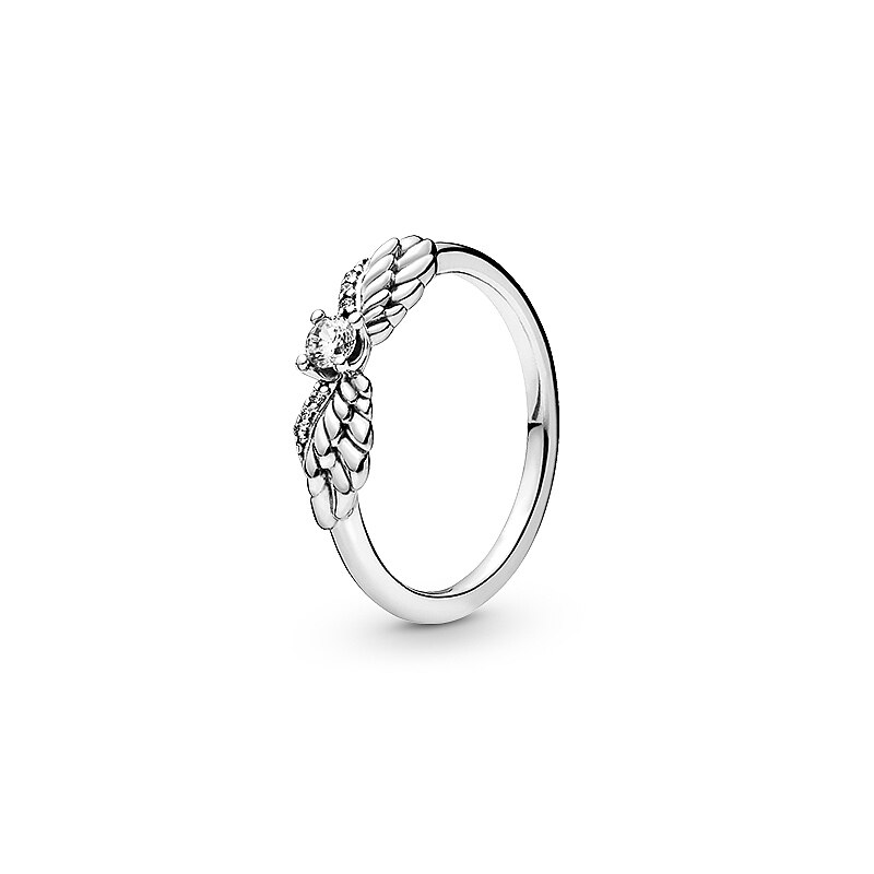 100% 925 sterlingsølv englevinger tæt indlagt vinge ring halskæde til kvinder og smykker: 52mm